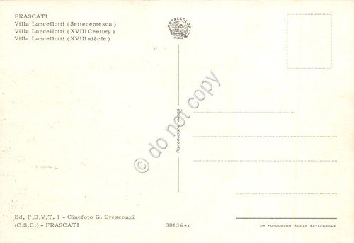 Cartolina Frascati Villa Lancellotti anni '70