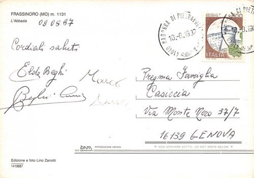Cartolina Frassinoro Abbazia 1987 (Modena) | Immagine Gallery 2