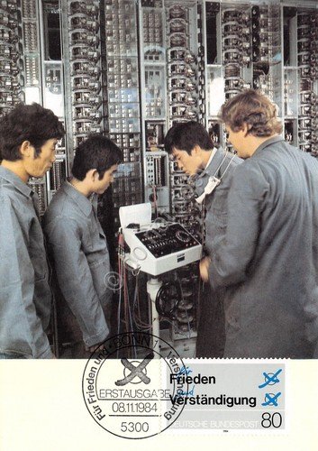 Cartolina Frieden Verstandigung Koreanische Stipendiaten timbro filatelico 1984