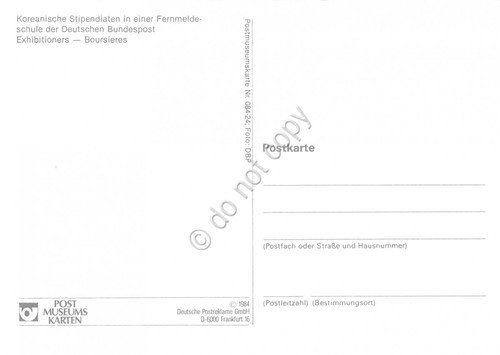 Cartolina Frieden Verstandigung Koreanische Stipendiaten timbro filatelico 1984