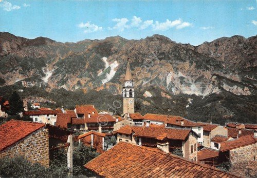 Cartolina Frisanco panorama case monti chiesa campanile anni '60 | Immagine principale