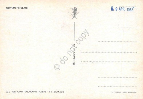 Cartolina Friuli Abiti tradizionali costumi tipici (Trieste)