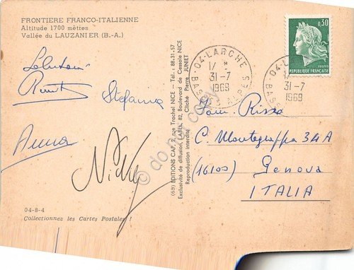 Cartolina Frontiera Franco Italiana Valle di Lauzanier 1969 | Immagine Gallery 2