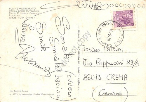 Cartolina Fubine Monferrato 4 vedute paese panorama (Alessandria)