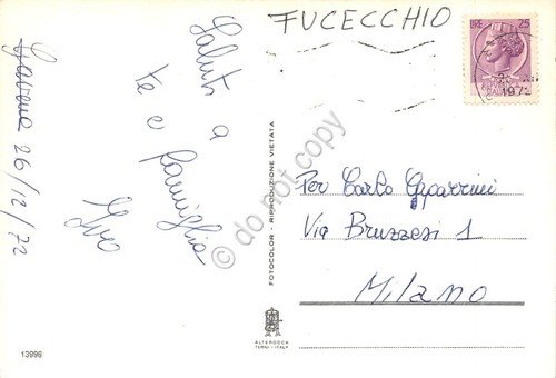 Cartolina Fucecchio Via Roma Piazza Montanelli Chiesa Torre Stemma paese …