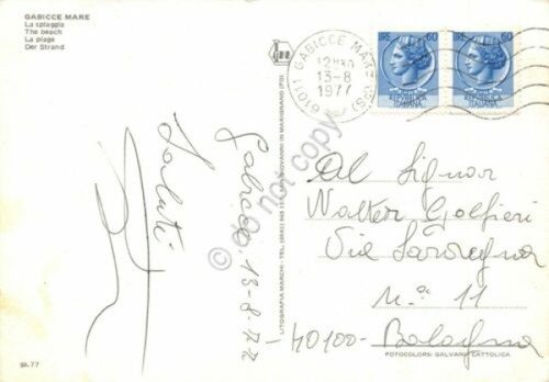 Cartolina Gabicce Mare spiaggia 1977