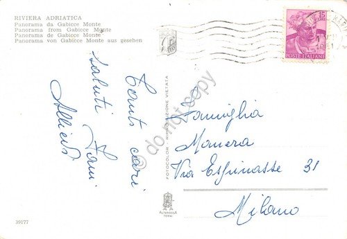 Cartolina Gabicce Monte panorama riviera Adriatica 1961 (Pesaro) | Immagine Gallery 2