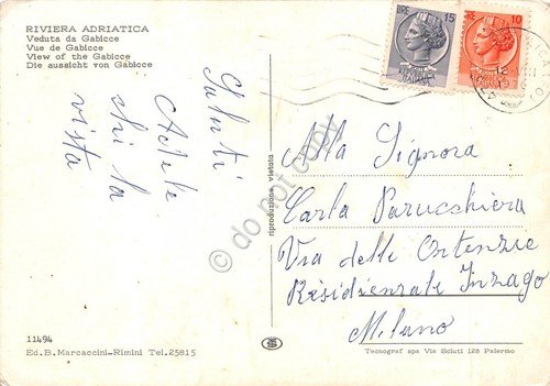 Cartolina Gabicce panorama da terrazza 1970 segnata (Pesaro) | Immagine Gallery 2