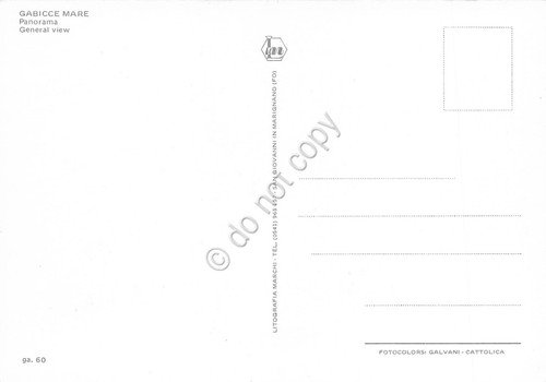 Cartolina Gabicce Panorama dal mare anni '70