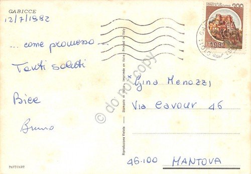 Cartolina Gabicce vedute 1982 bordo giallo (Pesaro) | Immagine Gallery 2