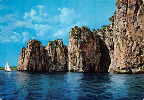 Cartolina Gaeta Montagna spaccata vista dal mare 1971 (Latina)