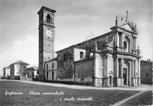 Cartolina Gaglianico Chiesa Scuole Comunali 1960 (Vercelli) | Immagine principale