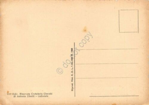 Cartolina Gallarate Chiesa San Pietro animata anni '20 ingiallita