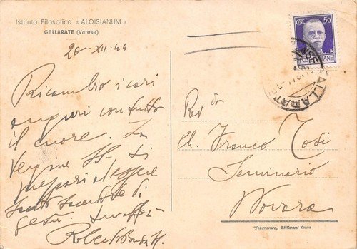 Cartolina Gallarate Istituto Filosofico Aloisianum 1944 Facciata | Immagine Gallery 2