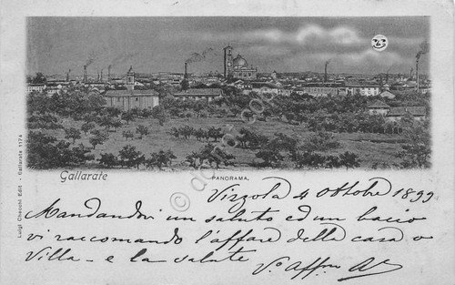 Cartolina Gallarate Panorama 1900 circa | Immagine principale