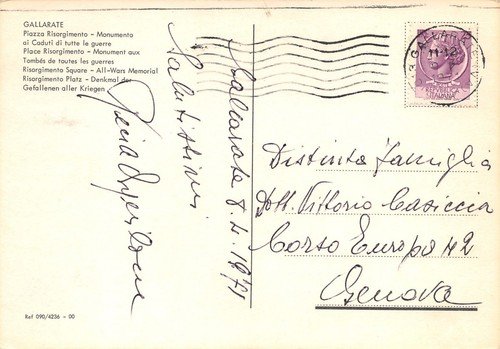 Cartolina Gallarate Piazza Risorgimento 1971 | Immagine Gallery 2