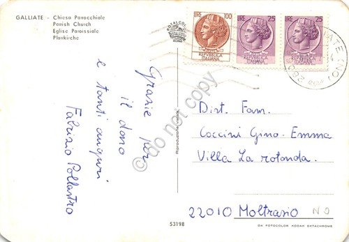 Cartolina Galliate Chiesa Parrocchiale anni '70 | Immagine Gallery 2