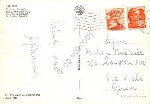 Cartolina Gallipoli Baia del Canneto anni '60 | Immagine Gallery 2