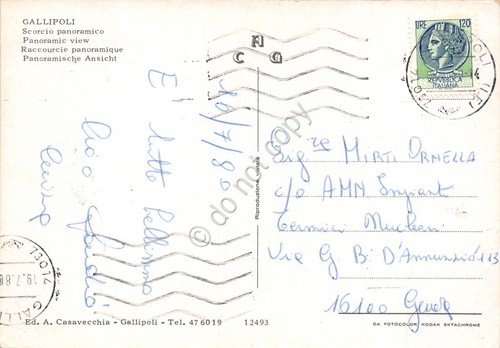 Cartolina Gallipoli panorama dal mare 1980 (Lecce) | Immagine Gallery 2