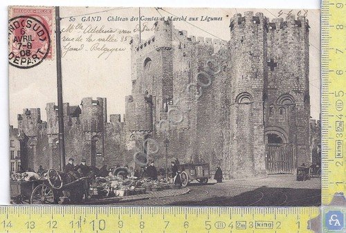 Cartolina Gand - Gent - Chateau des Comtes et Marche …