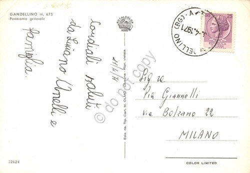 Cartolina Gandellino Panorama 1971