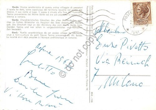 Cartolina Garda Via caratteristica villaggio di pescatori animata trattoria 1967 | Immagine Gallery 2