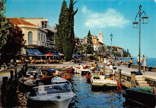 Cartolina Gardone porticciolo barche bar (Brescia) | Immagine principale