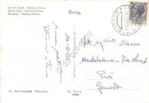 Cartolina Gardone Riviera panorama da terrazza bar 1961 | Immagine Gallery 2