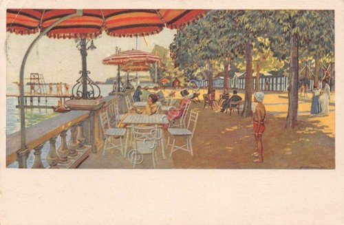 Cartolina Gardone Riviera Savoy Palace Hotel Lido illustrata 1959