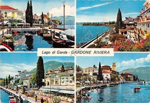 Cartolina Gardone Riviera Vedutine anni '70 (Brescia)