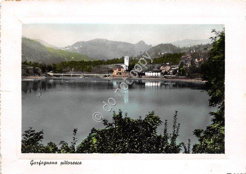 Cartolina Garfagnana Panorama Lago di Pontecosi 1951