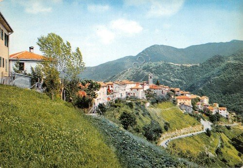 Cartolina Garfagnana Veduta di Vergemoli case paese colline | Immagine principale