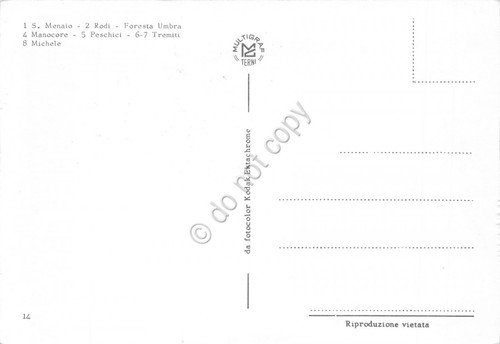 Cartolina Gargano S. Menaio Rodi Mnacore Peschici Tremiti Michele 8 …