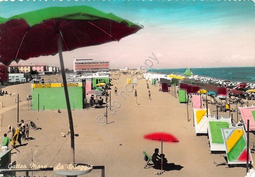 Cartolina Gatteo Mare Spiaggia colorata 1960 | Immagine Gallery 1