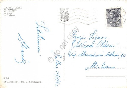 Cartolina Gatteo Mare Spiaggia colorata 1960 | Immagine Gallery 2