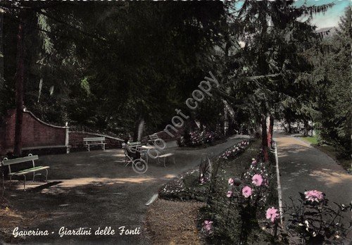 Cartolina Gaverina Giardini delle Fonti segni
