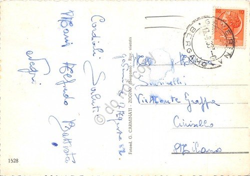 Cartolina Gaverina Giardini delle Fonti segni