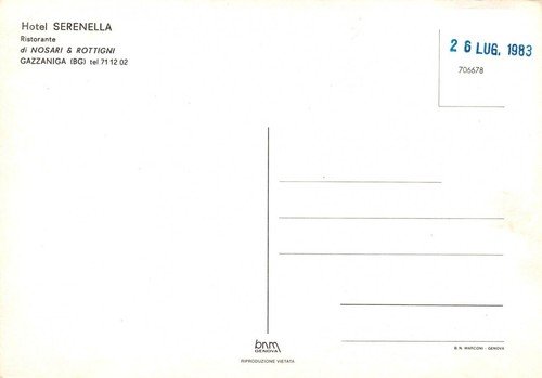 Cartolina Gazzaniga Hotel Serenella Vedutine