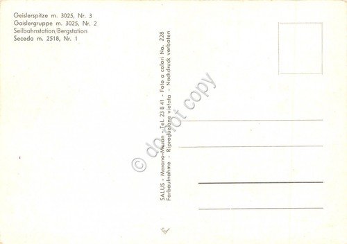 Cartolina Geislerspitze Gaislergruppe Seilbahnstation Saceda animata 3 vedute | Immagine Gallery 2