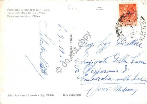 Cartolina Gela Lungomare Palazzine 1956