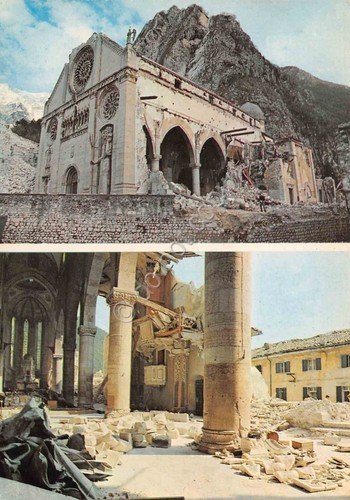 Cartolina Gemona del Friuli 2 vedute dopo terremoto | Immagine principale