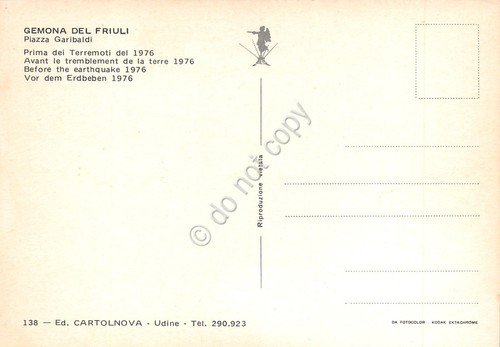 Cartolina Gemona del Friuli Piazza Garibaldi prima del terremoto | Immagine Gallery 2