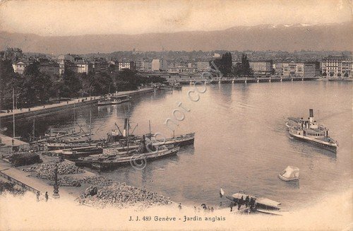 Cartolina Geneve Jardin Anlais 1913