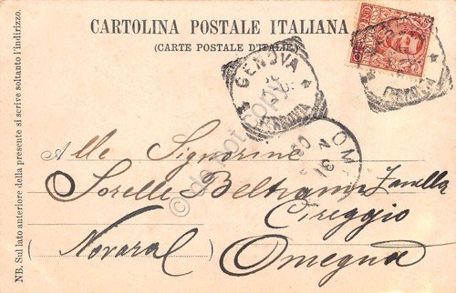 Cartolina Genova Bacini di Ormeggio da Villa Mylius 1900 circa