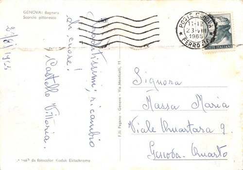 Cartolina Genova Bagnara Scorcio 1962