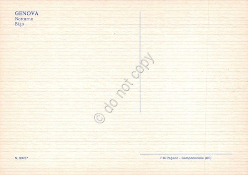 Cartolina Genova Bigo notturno anni '90 | Immagine Gallery 2