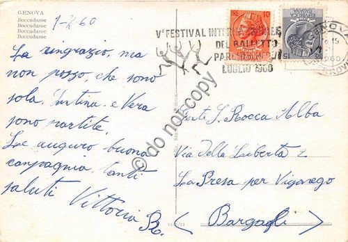 Cartolina Genova Boccadasse 1960