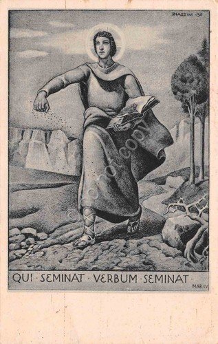 Cartolina Genova Card Minoretti Qui seminat verbum seminat
