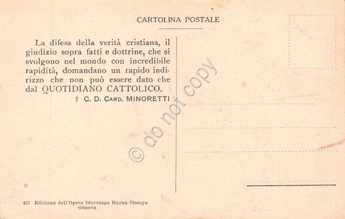 Cartolina Genova Card Minoretti Qui seminat verbum seminat