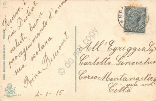 Cartolina Genova Cascata dell'Acquasola 1915